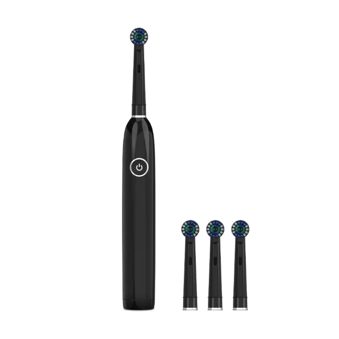 INVIGO 360° Rotating Electric Toothbrush | Oscillating Pro with 5 Cleaning Modes, Extra 3 Brush Heads, USB Rechargeable | Suitable For Men, Women & Kids (BLACK)
