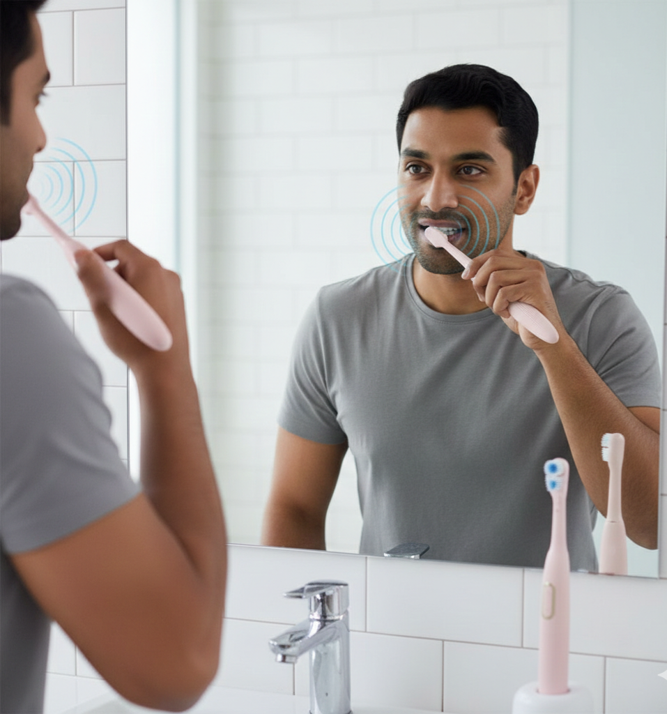 INVIGO Electric toothbrush Dual Action (Rotation Vibration) With Cross Action 360 Wrapped Clean Battery Powered For Men,Women,Kid's