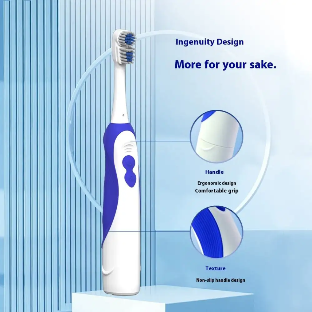 INVIGO Electric Toothbrush Dual Brush Heads 360 Wrapped Clean IPX7 Waterproof with Cross Action Battery Powered for Men, Women, Kid's