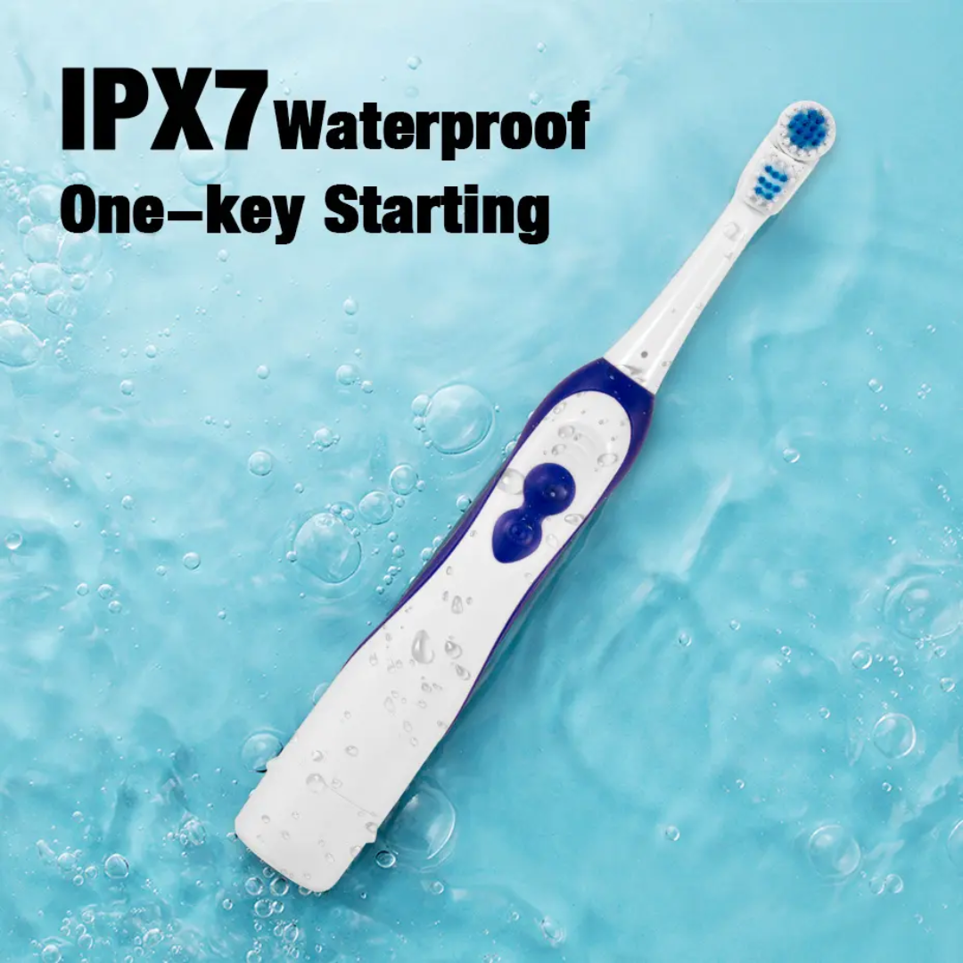 INVIGO Electric Toothbrush Dual Brush Heads 360 Wrapped Clean IPX7 Waterproof with Cross Action Battery Powered for Men, Women, Kid's