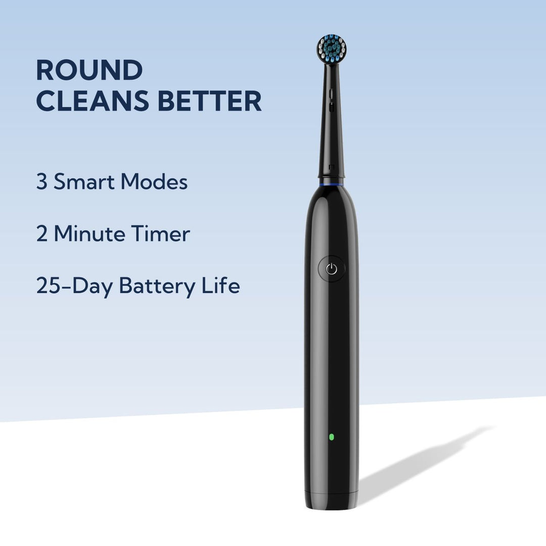 INVIGO 360° Rotating Electric Toothbrush | Oscillating Pro with 5 Cleaning Modes, Extra 3 Brush Heads, USB Rechargeable | Suitable For Men, Women & Kids (BLACK)