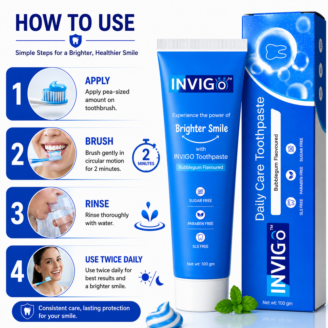 INVIGO Bubblegum Flavored Toothpaste (100 Gm)